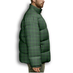 ScotsTee Shop Scottish Dunbar Hunting Premium Tartan Collar Down Jacket Winter White Duck Down Plaid
