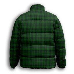ScotsTee Shop Scottish Dunbar Hunting Premium Tartan Collar Down Jacket Winter White Duck Down Plaid