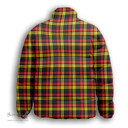 ScotsTee Shop Scottish Dewar Premium Tartan Collar Down Jacket Winter White Duck Down Plaid