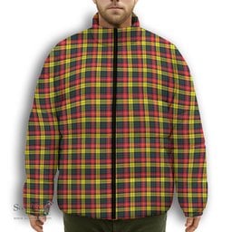 ScotsTee Shop Scottish Dewar Premium Tartan Collar Down Jacket Winter White Duck Down Plaid