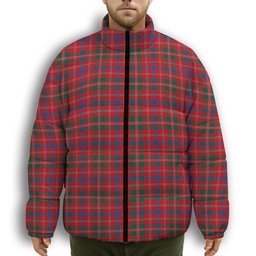 ScotsTee Shop Scottish Donald of Glenaladale Modern Premium Tartan Collar Down Jacket Winter White Duck Down Plaid