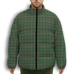 ScotsTee Shop Scottish Gayre Dress Premium Tartan Collar Down Jacket Winter White Duck Down Plaid
