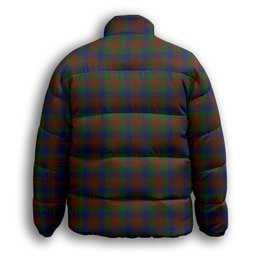 ScotsTee Shop Scottish Dogwood Premium Tartan Collar Down Jacket Winter White Duck Down Plaid