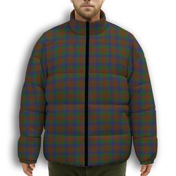 ScotsTee Shop Scottish Dogwood Premium Tartan Collar Down Jacket Winter White Duck Down Plaid
