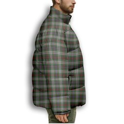 ScotsTee Shop Scottish Fraser Hunting Dress Premium Tartan Collar Down Jacket Winter White Duck Down Plaid