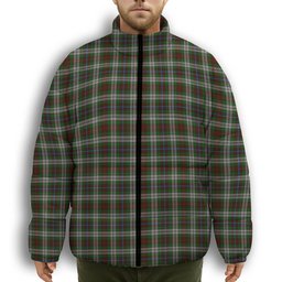 ScotsTee Shop Scottish Fraser Hunting Dress Premium Tartan Collar Down Jacket Winter White Duck Down Plaid
