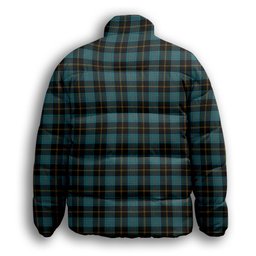 ScotsTee Shop Scottish Ewbank Ancient Clan Premium Tartan Collar Down Jacket Winter White Duck Down Plaid