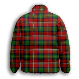 ScotsTee Shop Scottish Fullerton SC Premium Tartan Collar Down Jacket Winter White Duck Down Plaid