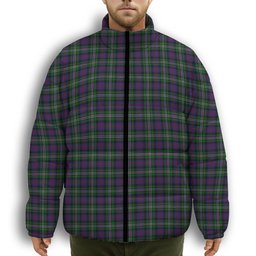 ScotsTee Shop Scottish Davidson Double Premium Tartan Collar Down Jacket Winter White Duck Down Plaid
