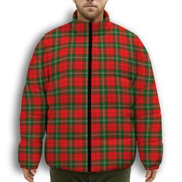 ScotsTee Shop Scottish Gartshore Premium Tartan Collar Down Jacket Winter White Duck Down Plaid