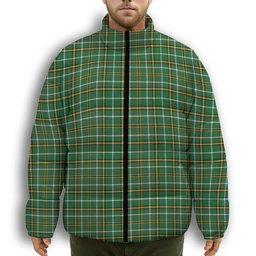 ScotsTee Shop Scottish Foster Hunting Ancient Premium Tartan Collar Down Jacket Winter White Duck Down Plaid
