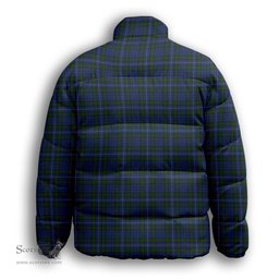 ScotsTee Shop Scottish Dalmeny Premium Tartan Collar Down Jacket Winter White Duck Down Plaid