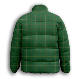 ScotsTee Shop Scottish Galloway Green Ancient Premium Tartan Collar Down Jacket Winter White Duck Down Plaid