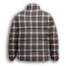ScotsTee Shop Scottish Dennistoun Premium Tartan Collar Down Jacket Winter White Duck Down Plaid