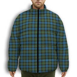 ScotsTee Shop Scottish Ferguson Tarlogie Premium Tartan Collar Down Jacket Winter White Duck Down Plaid