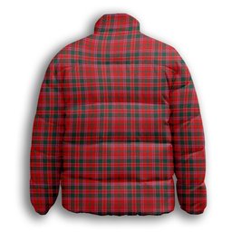 ScotsTee Shop Scottish Dalzell Modern Premium Tartan Collar Down Jacket Winter White Duck Down Plaid