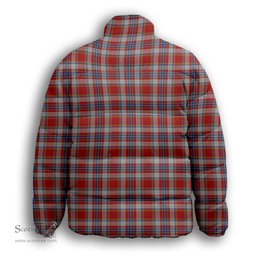 ScotsTee Shop Scottish Drummond of Perth Dress 2 Premium Tartan Collar Down Jacket Winter White Duck Down Plaid
