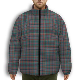 ScotsTee Shop Scottish Galbraith Old Modern Premium Tartan Collar Down Jacket Winter White Duck Down Plaid