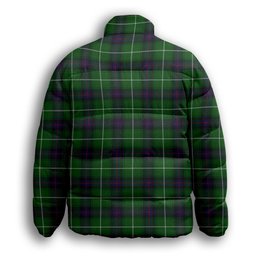 ScotsTee Shop Scottish Donald of The Isles Premium Tartan Collar Down Jacket Winter White Duck Down Plaid