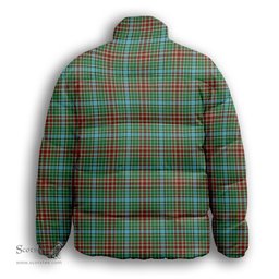 ScotsTee Shop Scottish Gayre Modern Premium Tartan Collar Down Jacket Winter White Duck Down Plaid