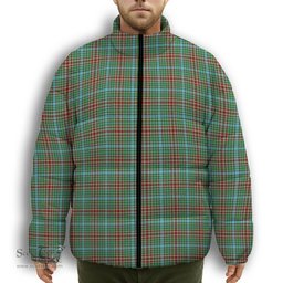 ScotsTee Shop Scottish Gayre Modern Premium Tartan Collar Down Jacket Winter White Duck Down Plaid