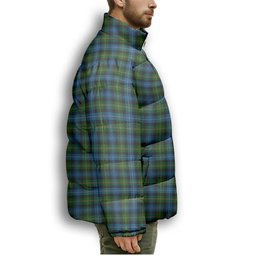 ScotsTee Shop Scottish Dyce Premium Tartan Collar Down Jacket Winter White Duck Down Plaid