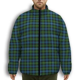 ScotsTee Shop Scottish Dyce Premium Tartan Collar Down Jacket Winter White Duck Down Plaid