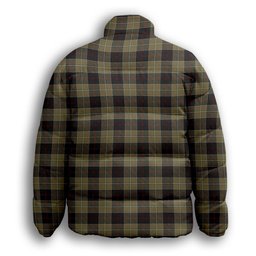 ScotsTee Shop Scottish Dunlop Hunting Premium Tartan Collar Down Jacket Winter White Duck Down Plaid