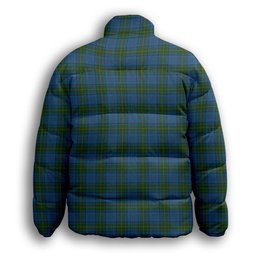 ScotsTee Shop Scottish Donegal County Premium Tartan Collar Down Jacket Winter White Duck Down Plaid