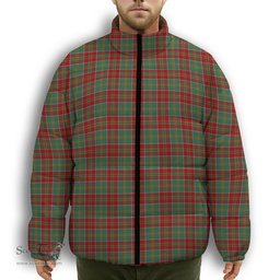 ScotsTee Shop Scottish Donald of Kingsburgh Premium Tartan Collar Down Jacket Winter White Duck Down Plaid