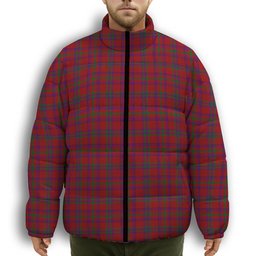 ScotsTee Shop Scottish Fiddes 3 Premium Tartan Collar Down Jacket Winter White Duck Down Plaid
