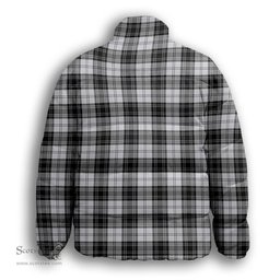 ScotsTee Shop Scottish Douglas Grey Ancient Premium Tartan Collar Down Jacket Winter White Duck Down Plaid