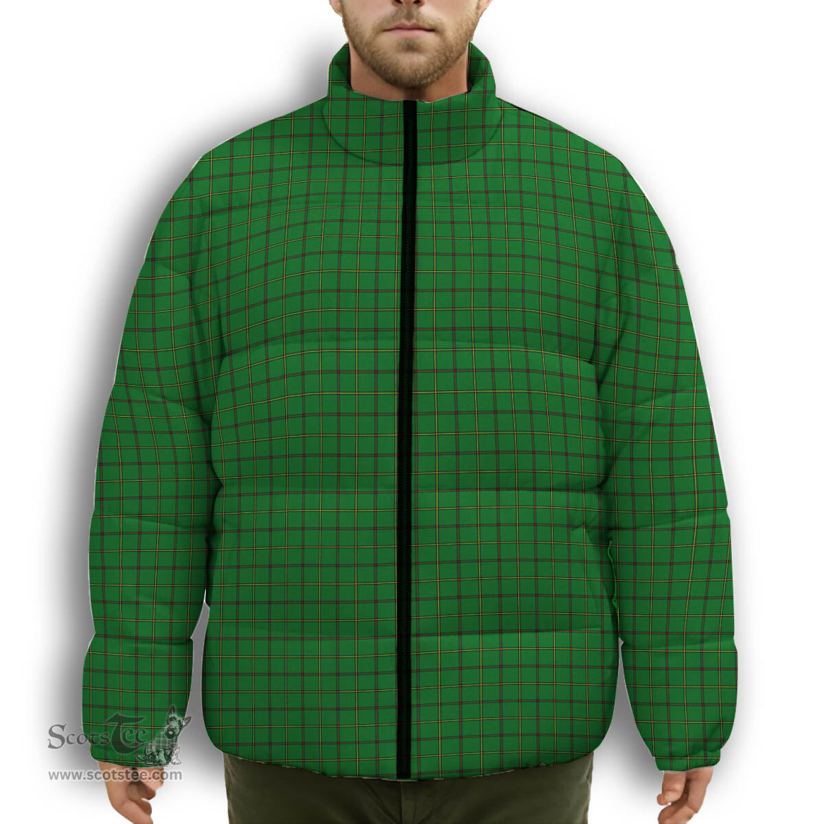 ScotsTee Shop Scottish Don (Tribe-of-Mar) Premium Tartan Collar Down Jacket Winter White Duck Down Plaid