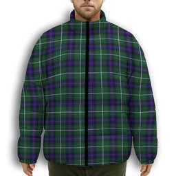 ScotsTee Shop Scottish Donald of the Isles Hunting Modern Premium Tartan Collar Down Jacket Winter White Duck Down Plaid