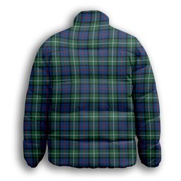 ScotsTee Shop Scottish Davidson of Tulloch SC Premium Tartan Collar Down Jacket Winter White Duck Down Plaid