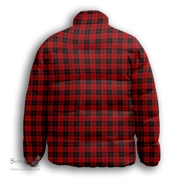 ScotsTee Shop Scottish Ettrick District Premium Tartan Collar Down Jacket Winter White Duck Down Plaid