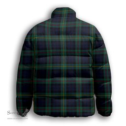 ScotsTee Shop Scottish Ewing Modern Premium Tartan Collar Down Jacket Winter White Duck Down Plaid