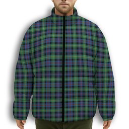 ScotsTee Shop Scottish Farquharson Ancient Premium Tartan Collar Down Jacket Winter White Duck Down Plaid