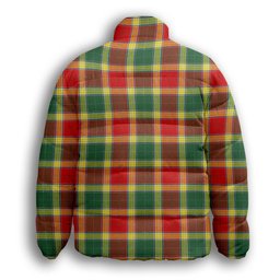 ScotsTee Shop Scottish Gibbs Modern Premium Tartan Collar Down Jacket Winter White Duck Down Plaid