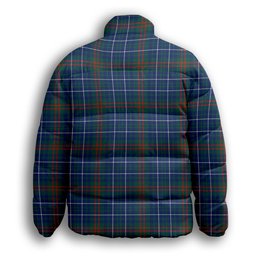 ScotsTee Shop Scottish Edmonstone Modern Premium Tartan Collar Down Jacket Winter White Duck Down Plaid