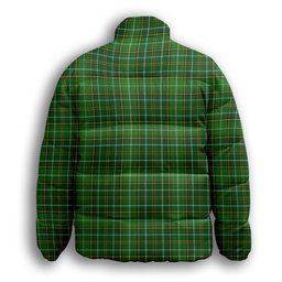 ScotsTee Shop Scottish Foster Hunting Premium Tartan Collar Down Jacket Winter White Duck Down Plaid