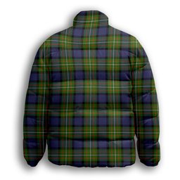 ScotsTee Shop Scottish Fergusson Modern Premium Tartan Collar Down Jacket Winter White Duck Down Plaid