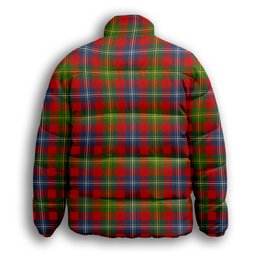 ScotsTee Shop Scottish Forrester Modern Premium Tartan Collar Down Jacket Winter White Duck Down Plaid