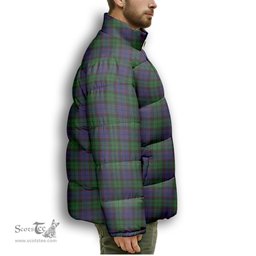 ScotsTee Shop Scottish Gallamore Premium Tartan Collar Down Jacket Winter White Duck Down Plaid