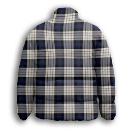ScotsTee Shop Scottish Ferguson Dress Premium Tartan Collar Down Jacket Winter White Duck Down Plaid