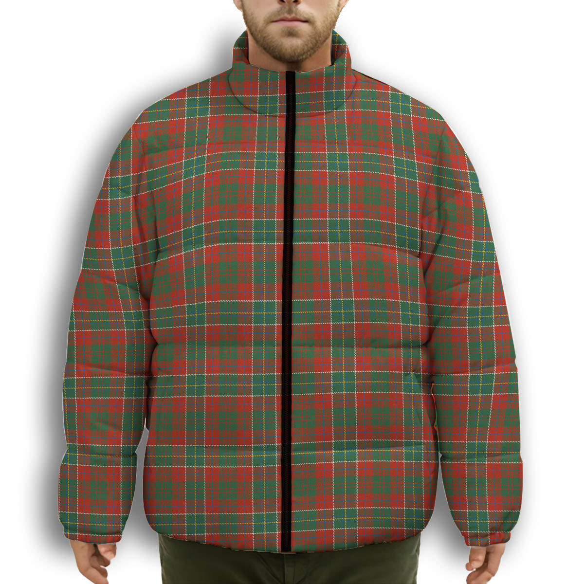 ScotsTee Shop Scottish Galbraith USA Ancient Premium Tartan Collar Down Jacket Winter White Duck Down Plaid