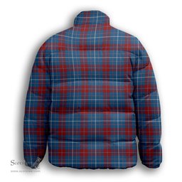 ScotsTee Shop Scottish Frame Premium Tartan Collar Down Jacket Winter White Duck Down Plaid