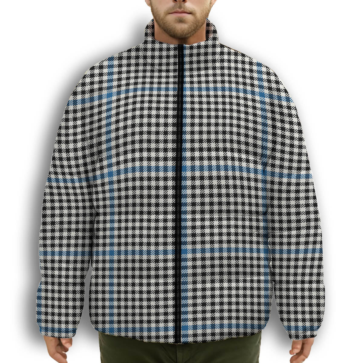 ScotsTee Shop Scottish Gladstanes Ancient Premium Tartan Collar Down Jacket Winter White Duck Down Plaid