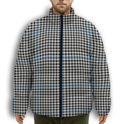 ScotsTee Shop Scottish Gladstanes Ancient Premium Tartan Collar Down Jacket Winter White Duck Down Plaid