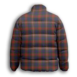ScotsTee Shop Scottish Fraser Hunting Modern Premium Tartan Collar Down Jacket Winter White Duck Down Plaid